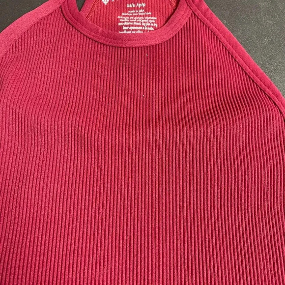 NWOT Free People Movement Happiness Runs Crop Tank Top High-Neck Maroon XS/S - Picture 5 of 9